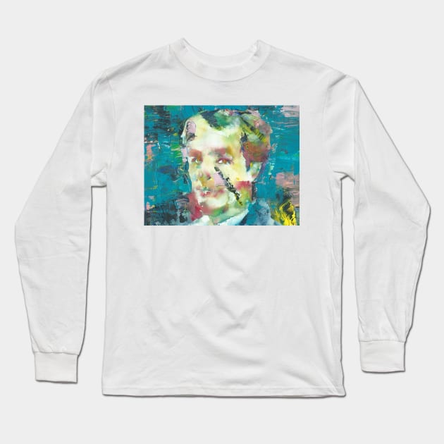 CHARLES BAUDELAIRE oil and watercolor portrait Long Sleeve T-Shirt by lautir